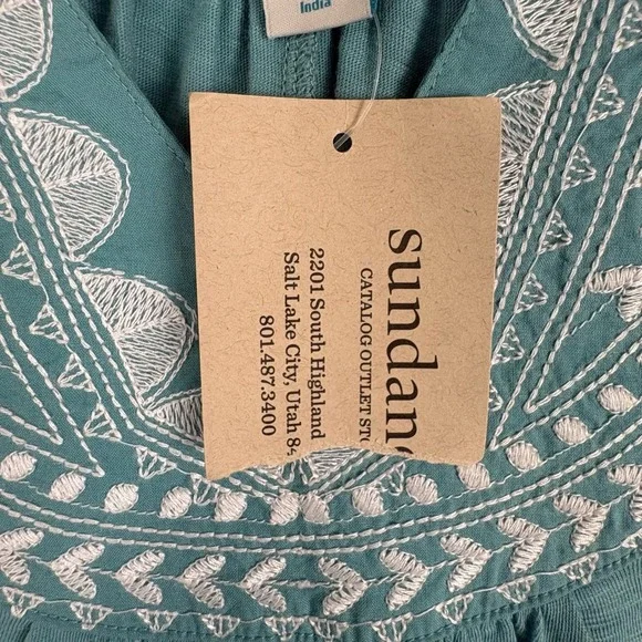 Sundance Teal Embroidered Sleeveless Tank - Picture 6 of 11